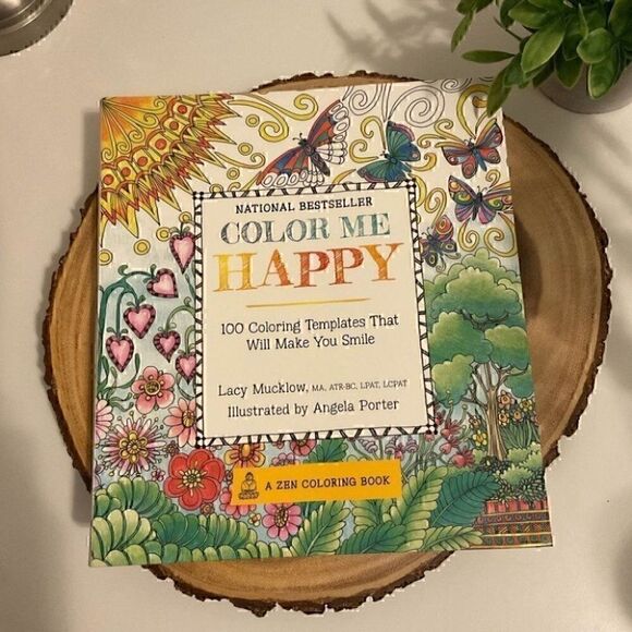 National Bestseller COLOR ME HAPPY Coloring Book NEW - Picture 1 of 4